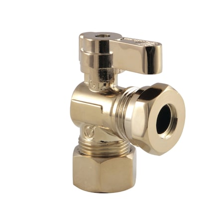 Kingston Brass KF5430PB 5/8-Inch OD Comp X 1/2-Inch or 7/16-Inch Slip Joint Angle Stop Valve, Polished Brass KF5430PB